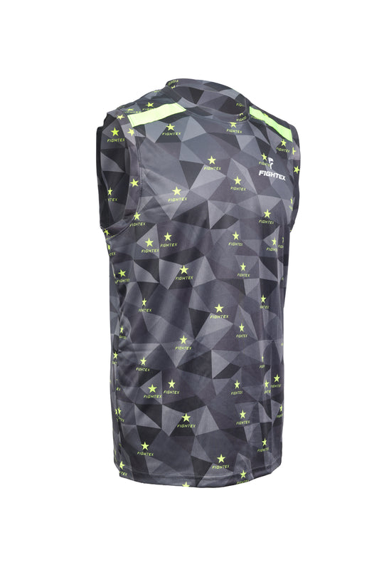 FIGHTEX Official Kick Light Uniform - Black Star Prism Sleeveless Training Set