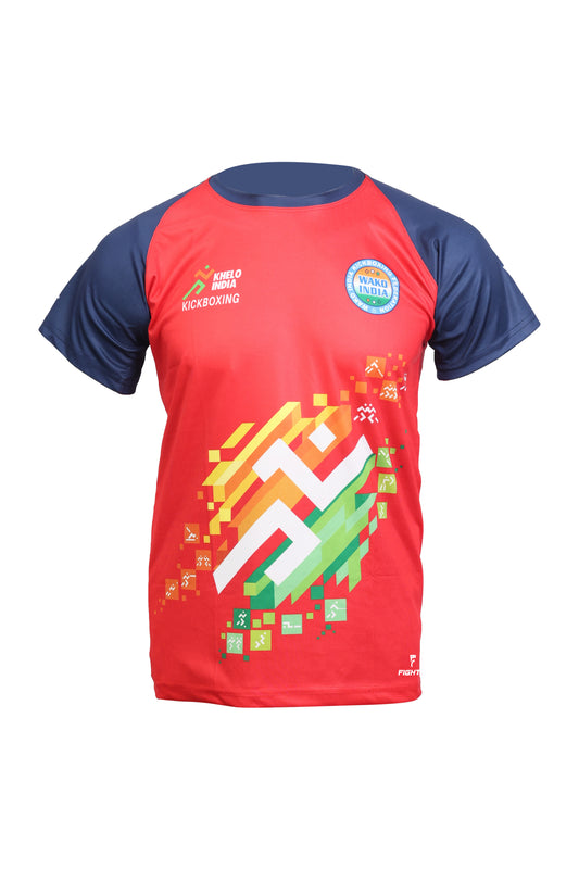 FIGHTEX KHELO INDIA & WAKO INDIA ROUND-NECK T-SHIRT