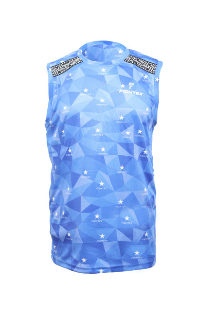 FIGHTEX Official Kick Light Uniform - Blue Star Prism Sleeveless Set