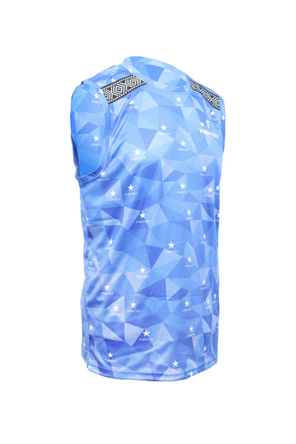 FIGHTEX Official Kick Light Uniform - Blue Star Prism Sleeveless Set