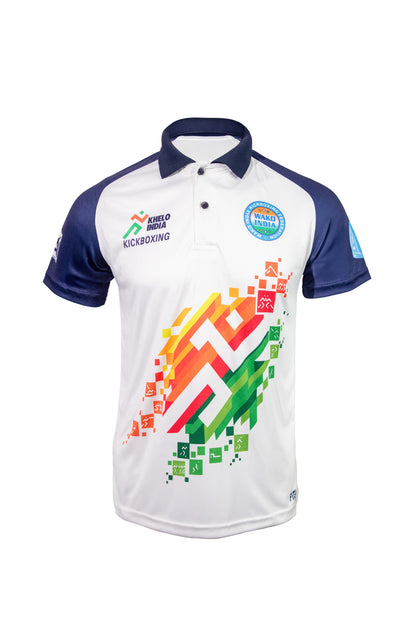 Khelo India Kickboxing Polo T-Shirt | Official WAKO India Edition