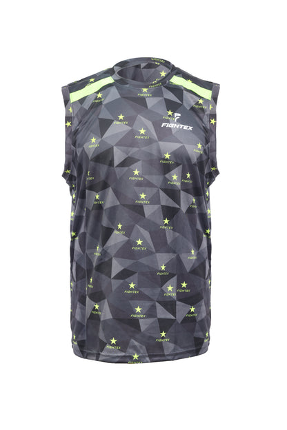 FIGHTEX Official Kick Light Uniform - Black Star Prism Sleeveless Training Set
