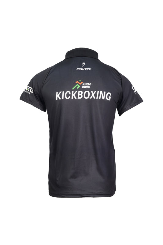 FIGHTEX OFFICIAL KHELO INDIA & WAKO INDIA KICKBOXING COLLAR-NECK T-SHIRT