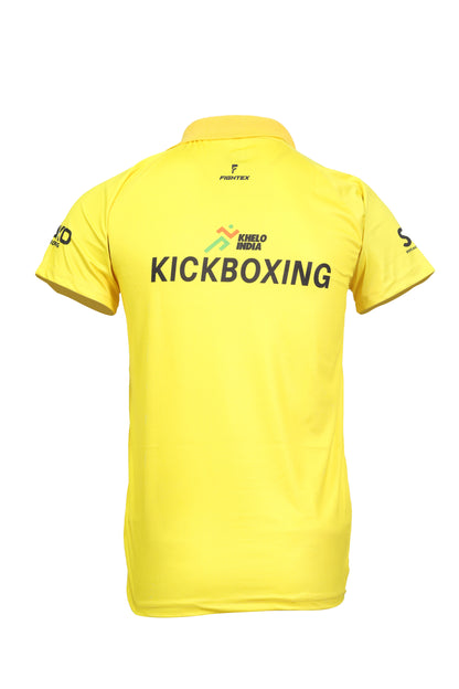 FIGHTEX OFFICIAL KHELO INDIA & WAKO INDIA KICKBOXING COLLAR-NECK T-SHIRT