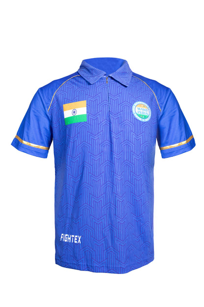 Fightex Team India Blue Polo Jersey – Official WAKO Edition