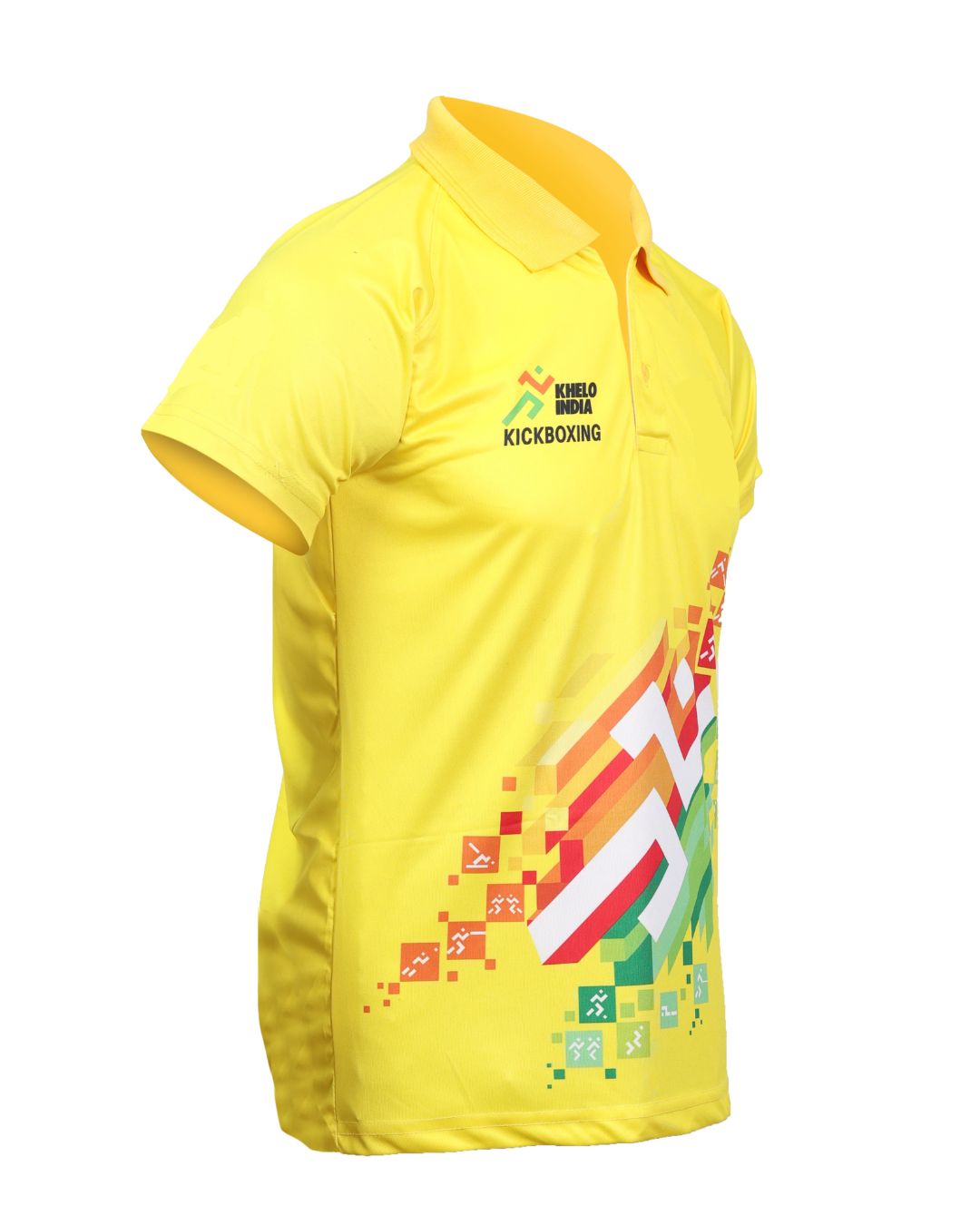 FIGHTEX OFFICIAL KHELO INDIA KICKBOXING COLLAR-NECK T-SHIRT