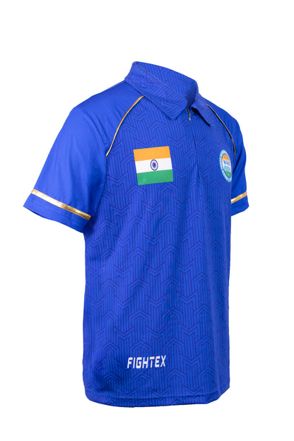 Fightex Team India Blue Polo Jersey – Official WAKO Edition