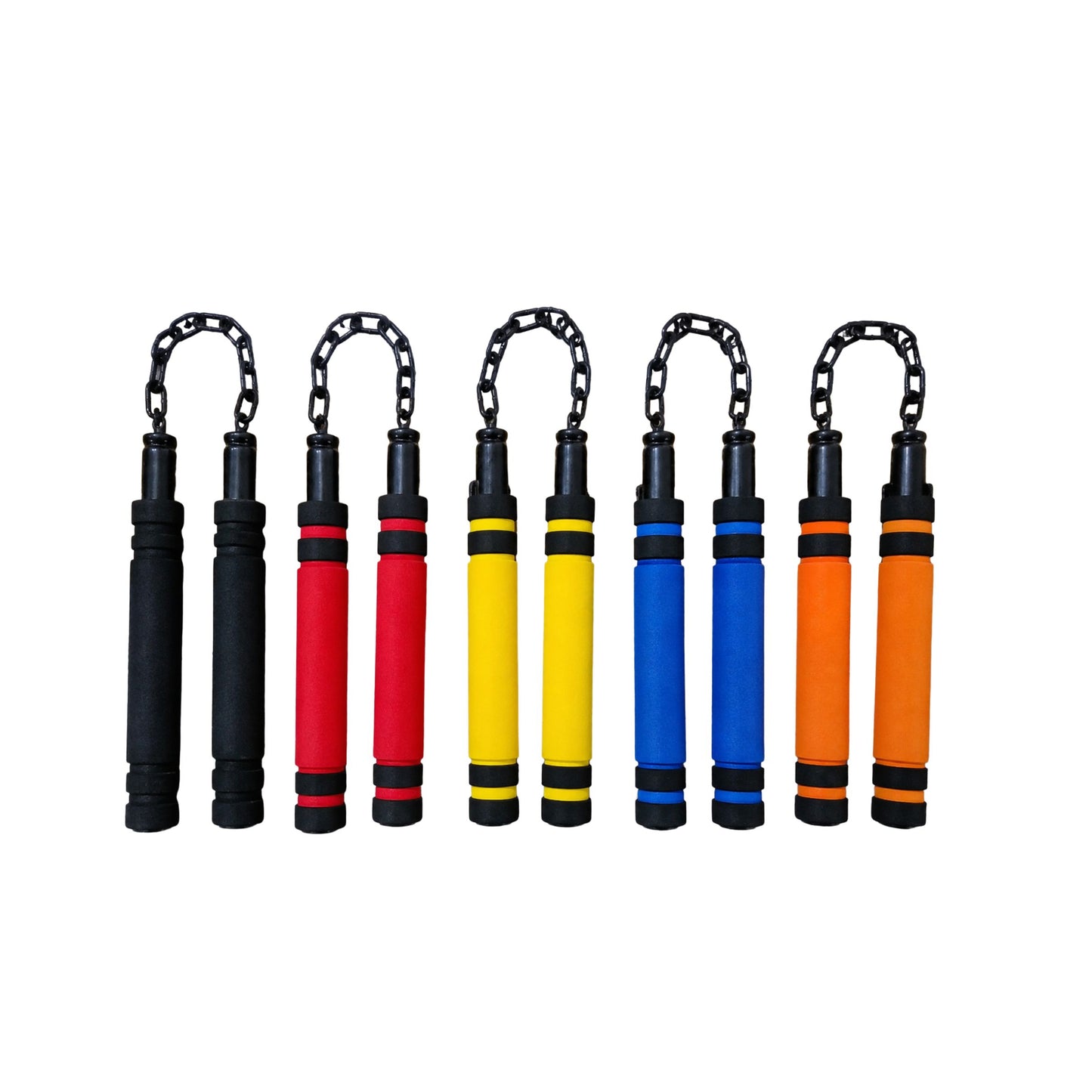 Premium Martial Arts Nunchaku – Black, Red, Yellow, Blue & Orange