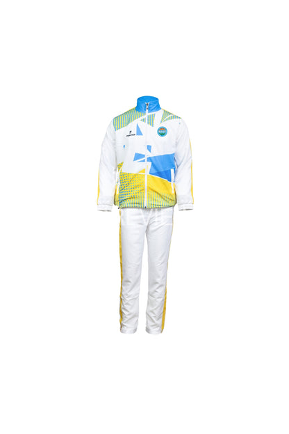 FIGHTEX Wako India Kickboxing Premium Tracksuit – White, Blue & Yellow Edition